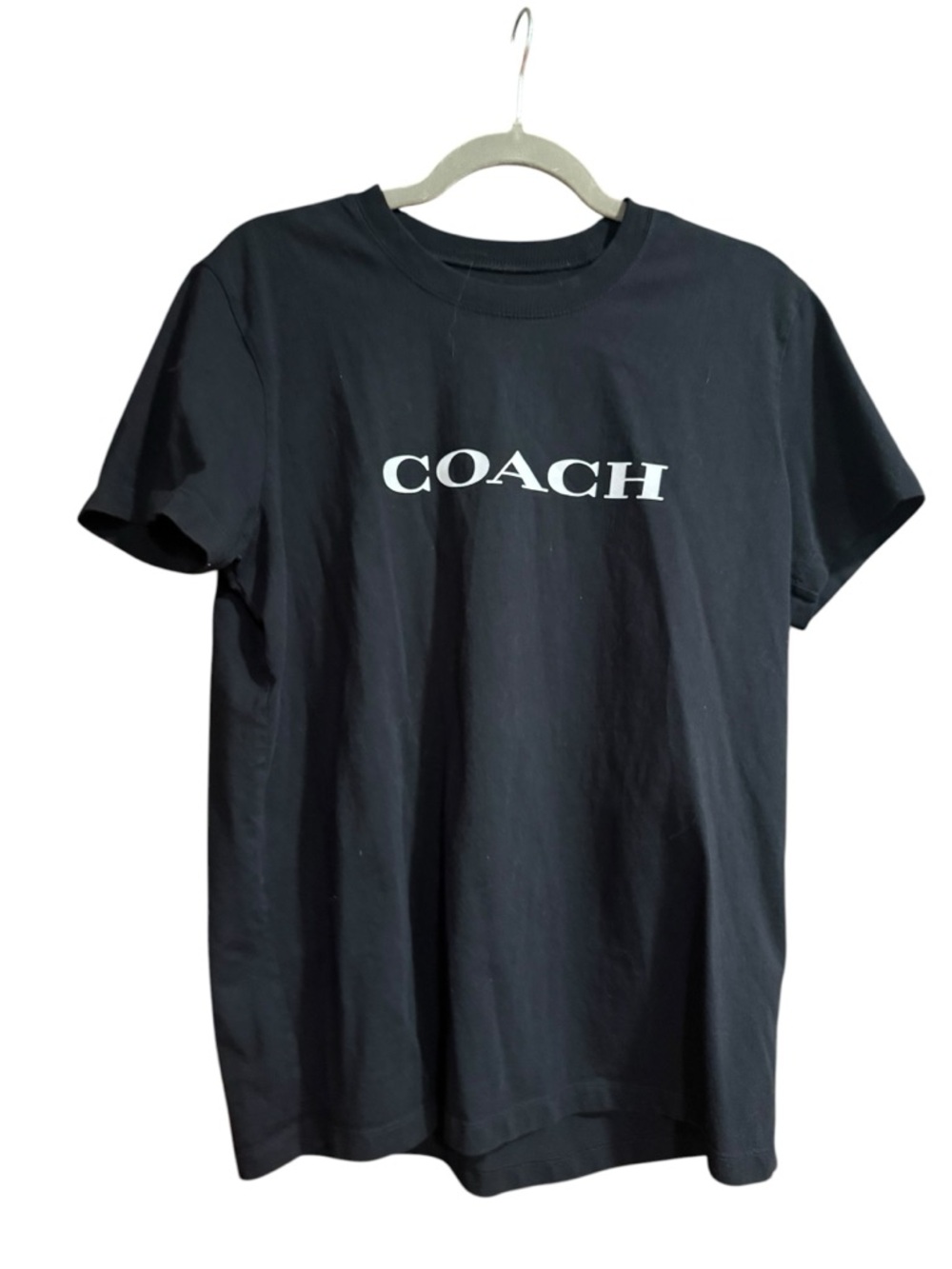 🔻Coach Black Logo T-Shirt Size Large Cotton Short Sleeve Tee - Picture 2 of 7